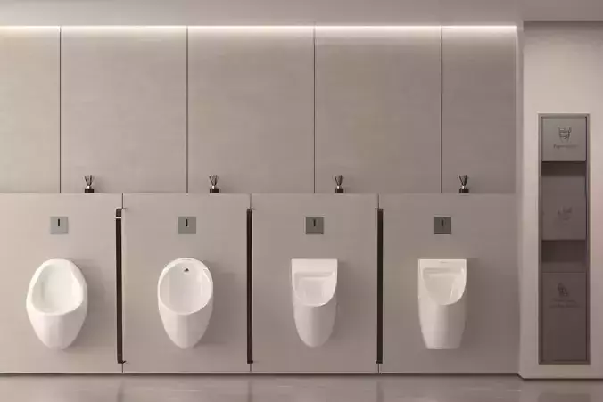 Urinal collection for mens restroom 3D model