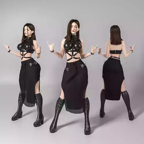 Sexy woman in cool postures 3D model