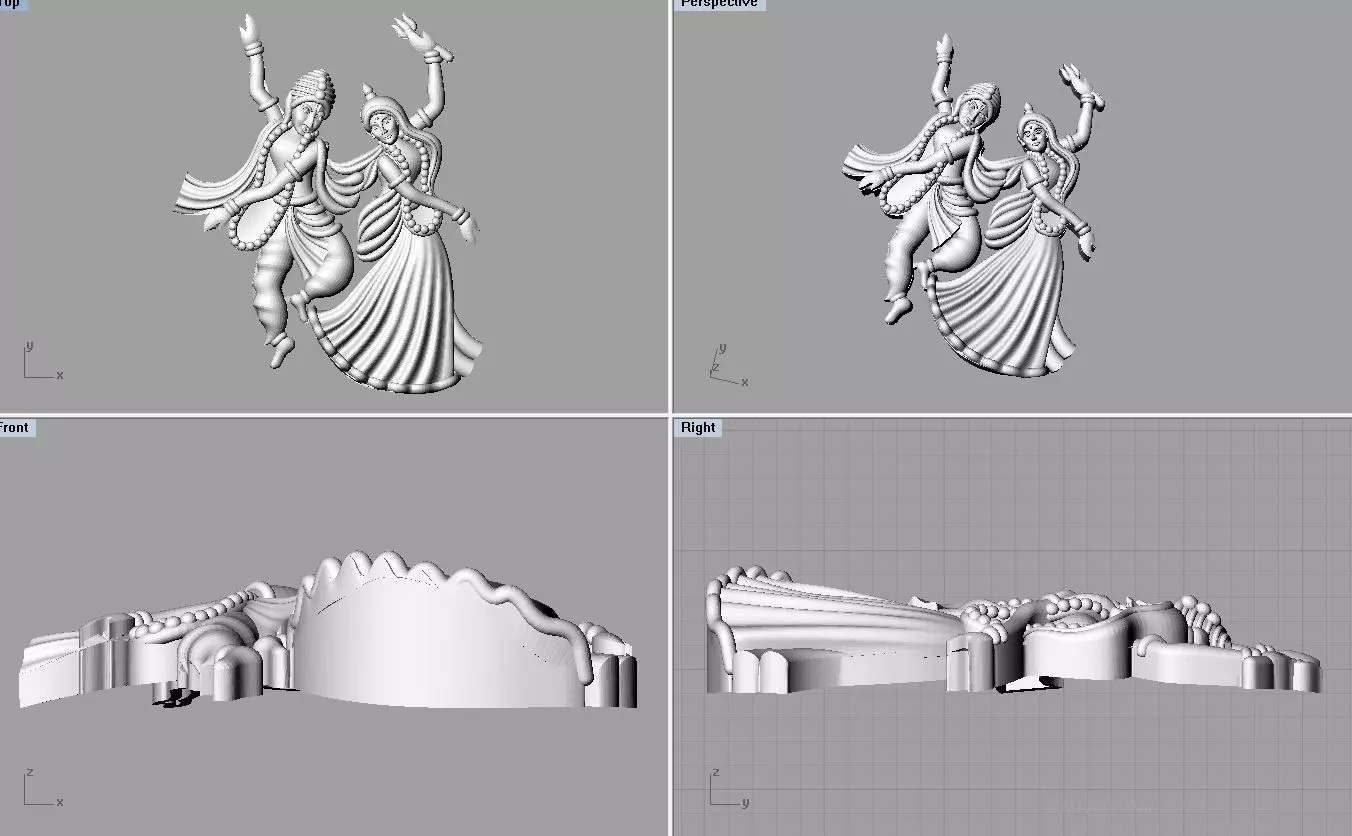 radha krishna 3D print model_0