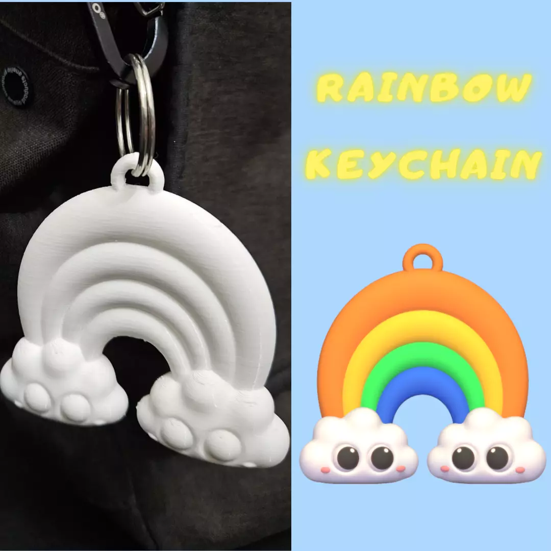 Rainbow Keychain 3D print model_0