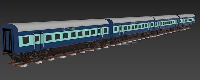Indian Railway AC Coach Free low-poly 3D model