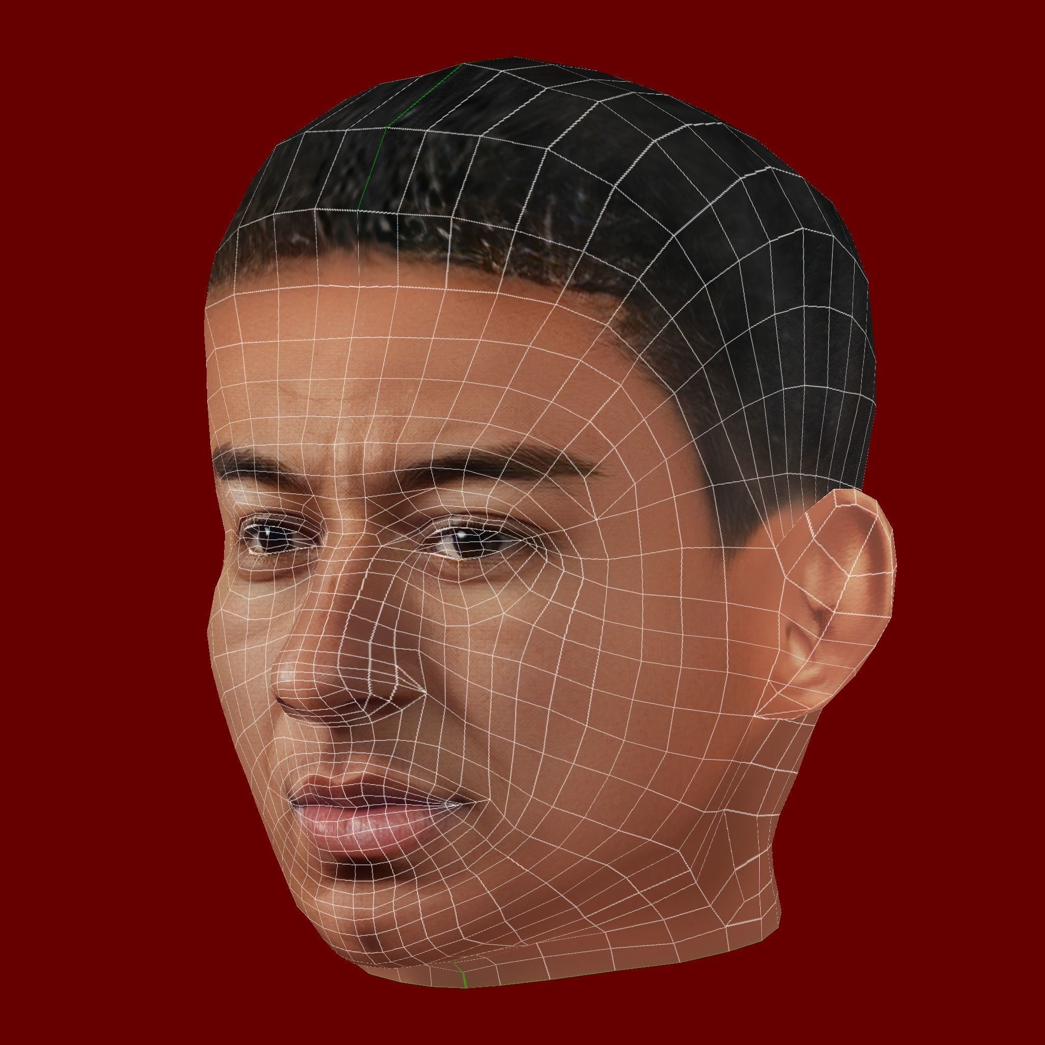 Jesse Lingard Head - Low poly head for game Low-poly 3D model_7