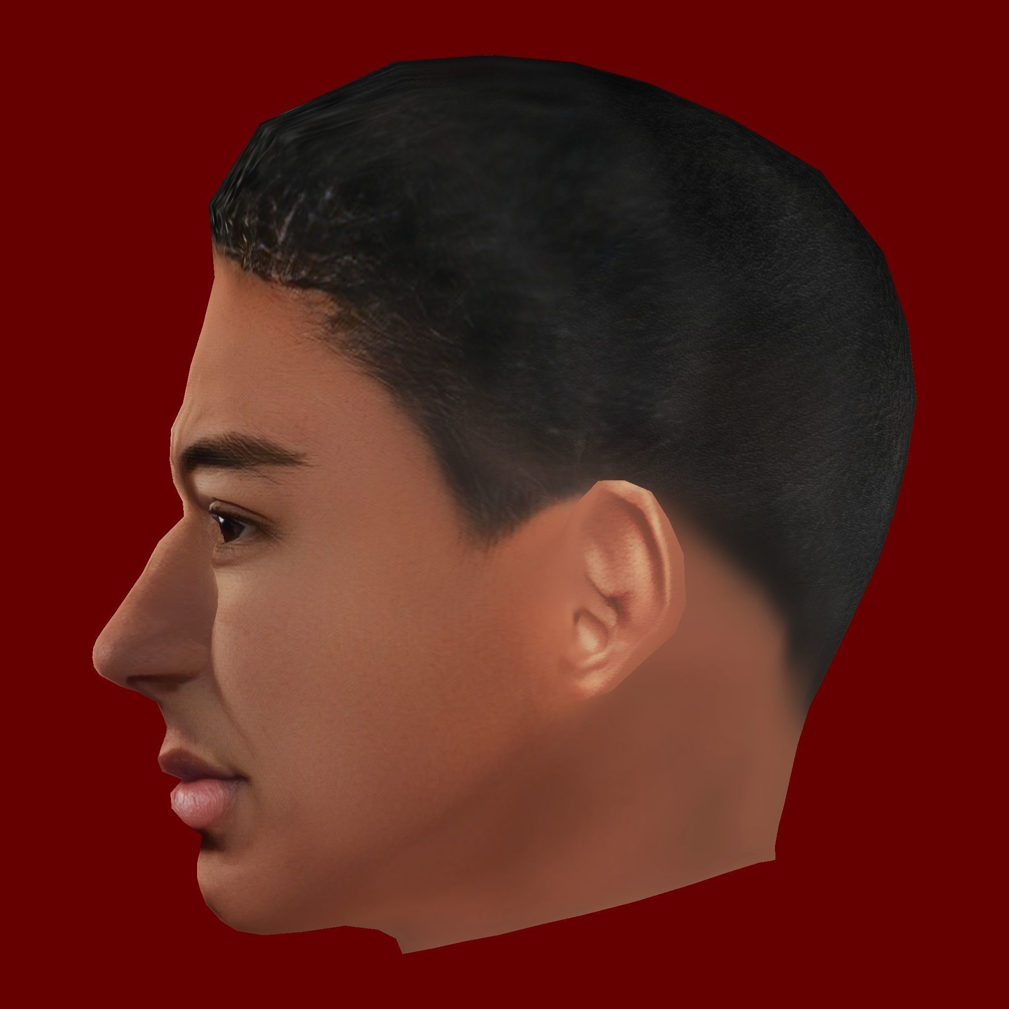 Jesse Lingard Head - Low poly head for game Low-poly 3D model_2