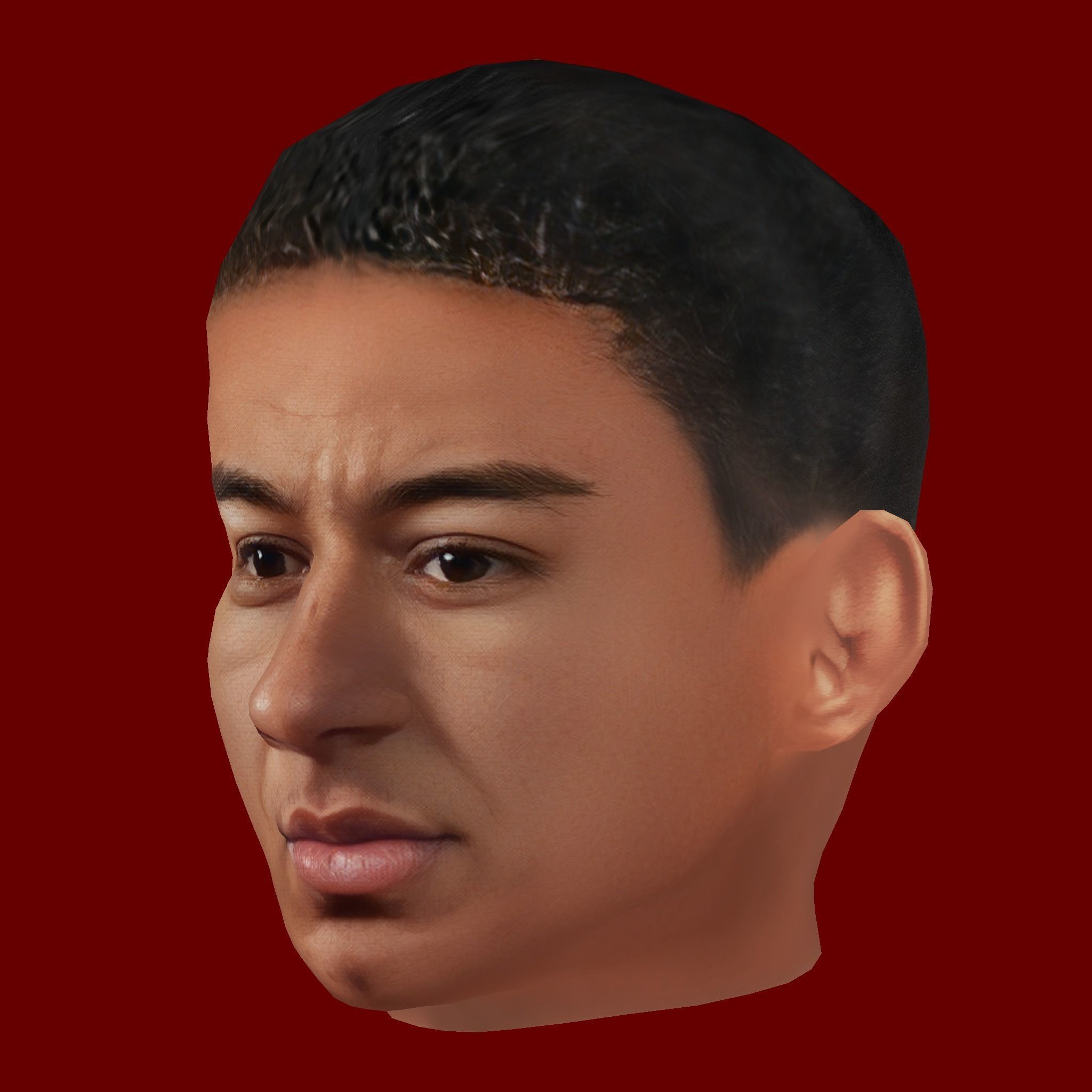 Jesse Lingard Head - Low poly head for game Low-poly 3D model_1