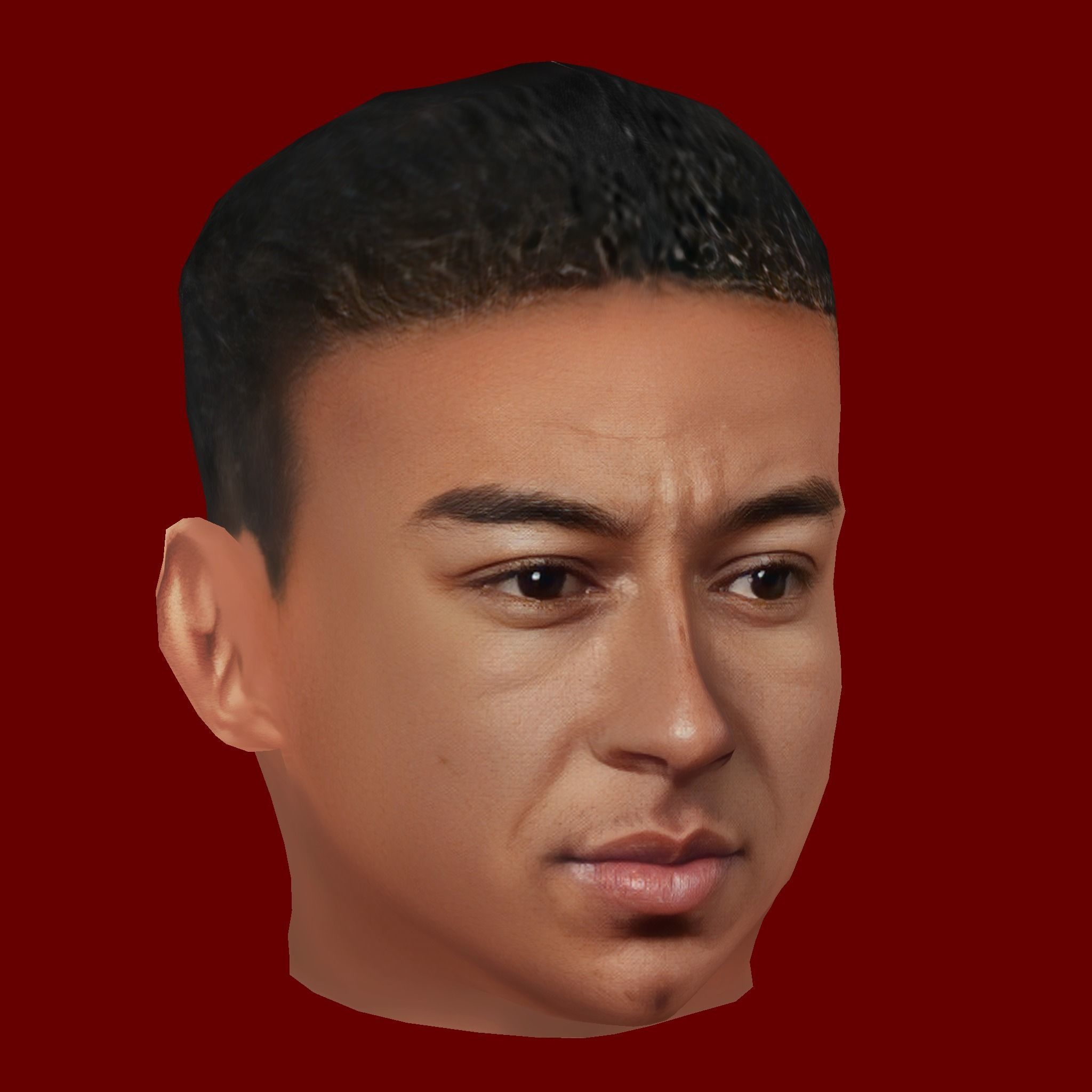 Jesse Lingard Head - Low poly head for game Low-poly 3D model_6