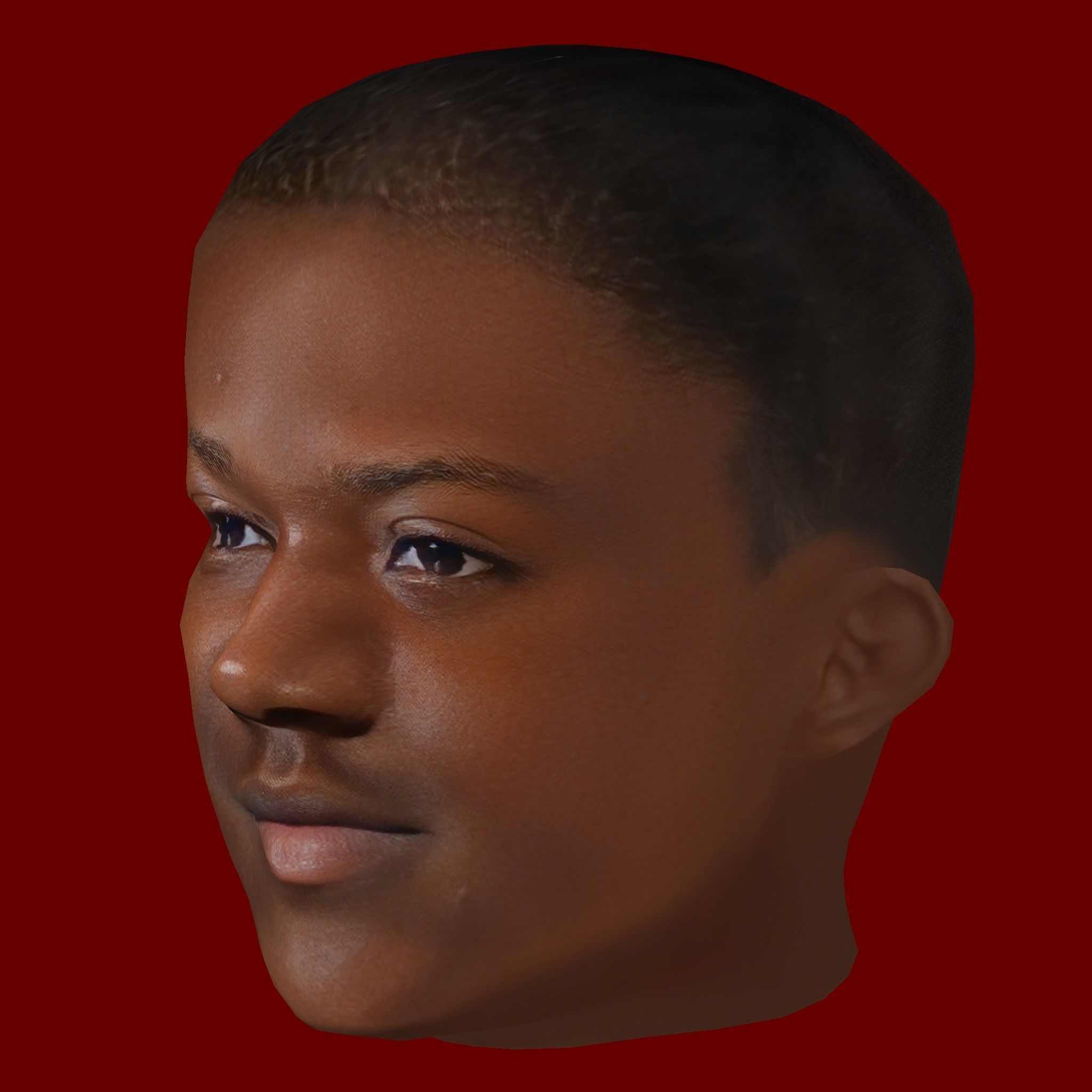 Kobbie Mainoo Head - Low poly head for game Low-poly 3D model_1