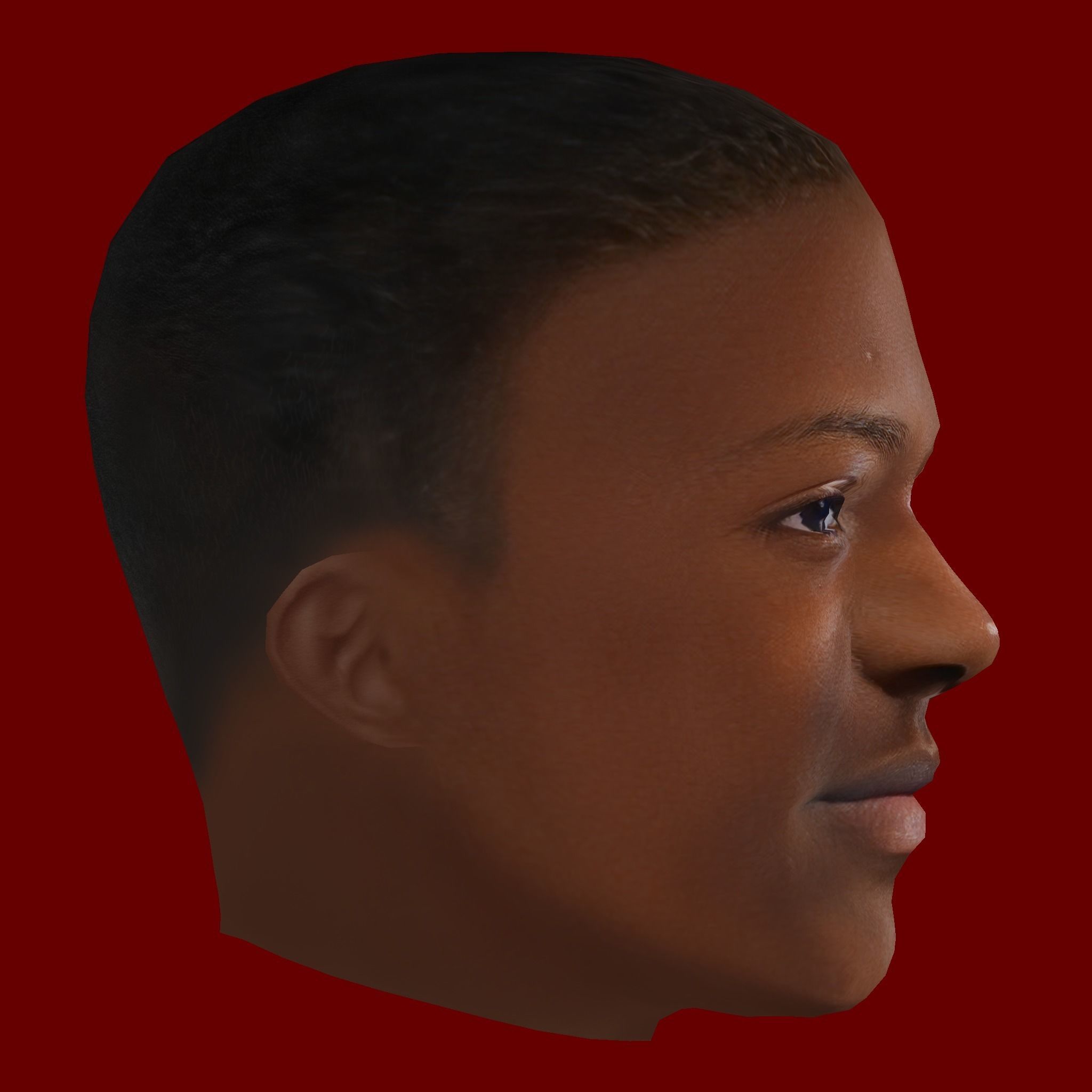 Kobbie Mainoo Head - Low poly head for game Low-poly 3D model_5
