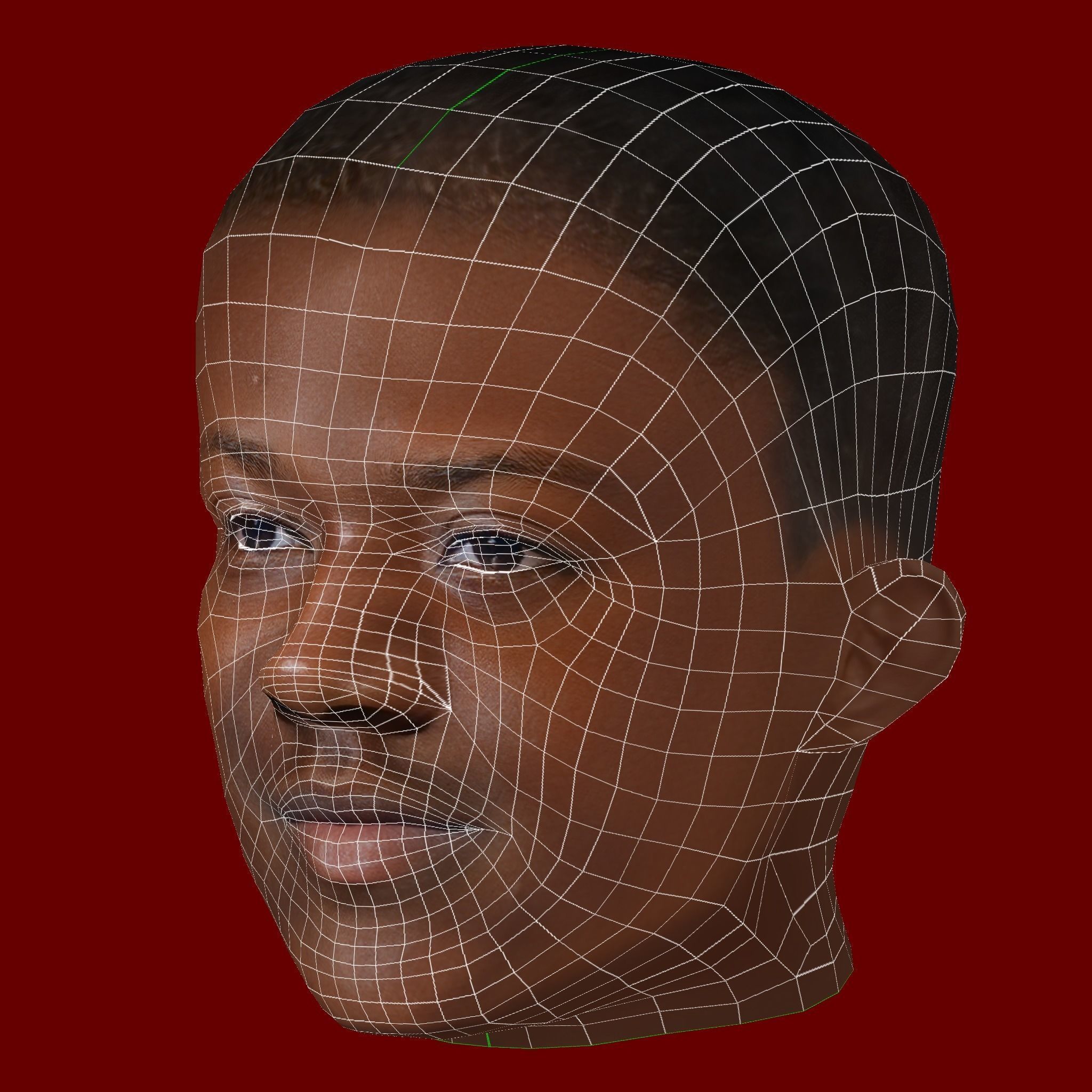 Kobbie Mainoo Head - Low poly head for game Low-poly 3D model_7