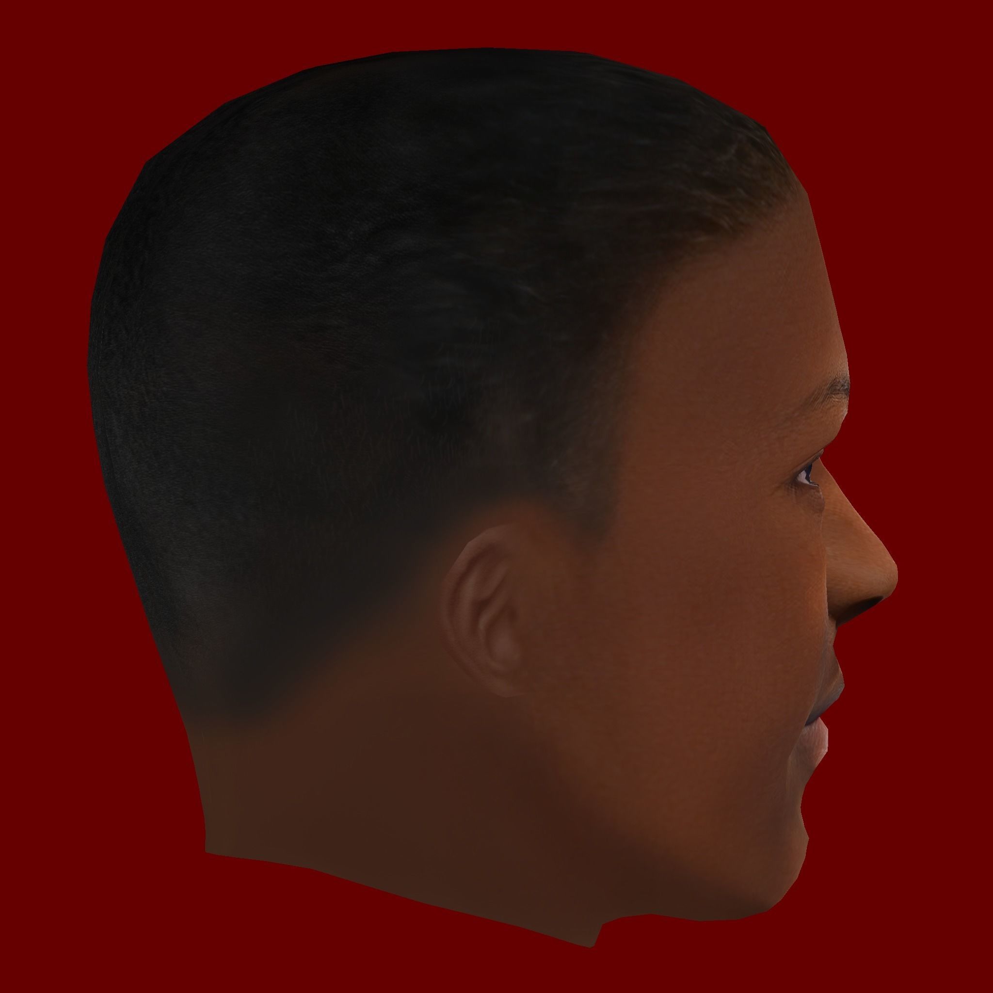 Kobbie Mainoo Head - Low poly head for game Low-poly 3D model_4