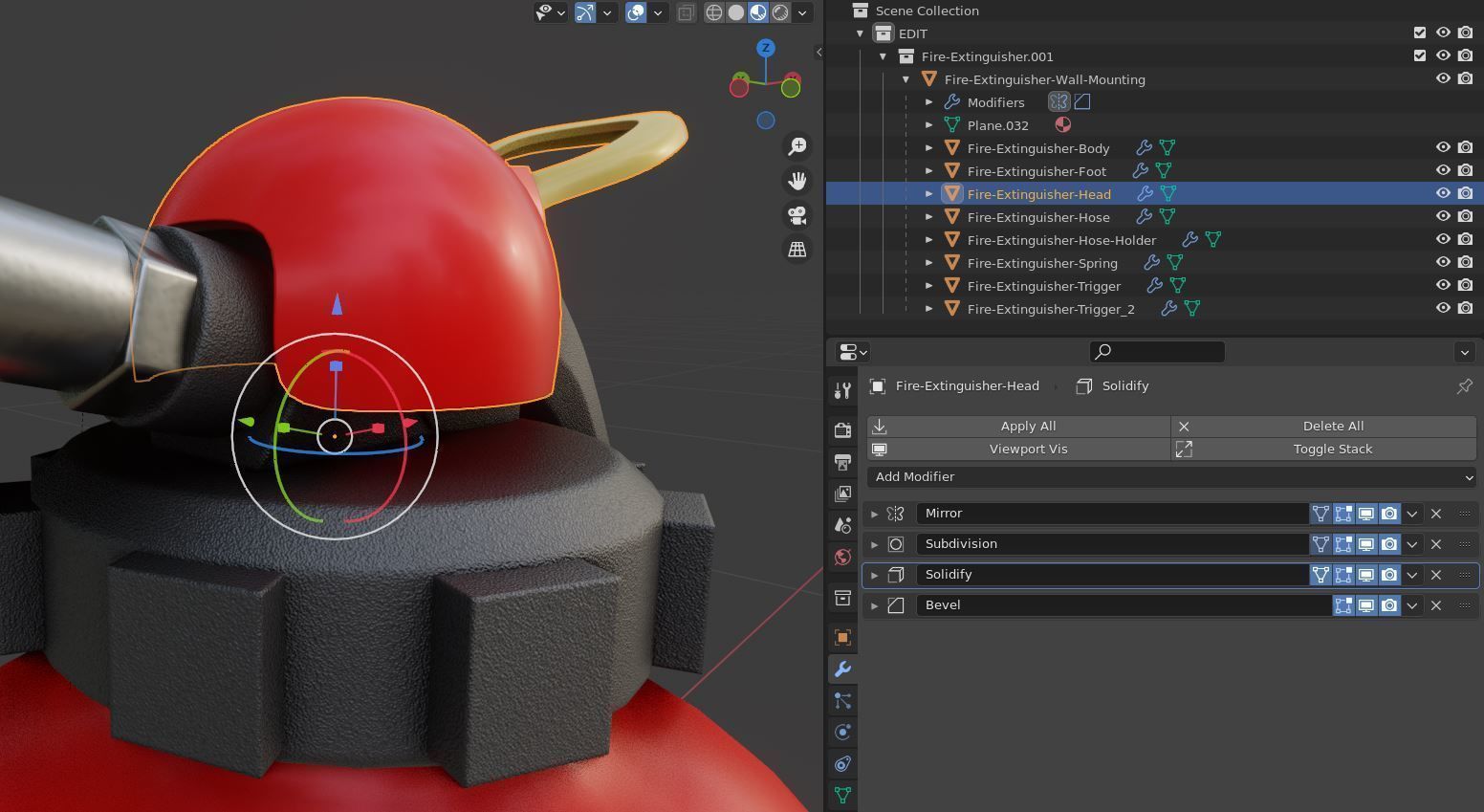 High-Poly Fire Extinguisher 3D model_3