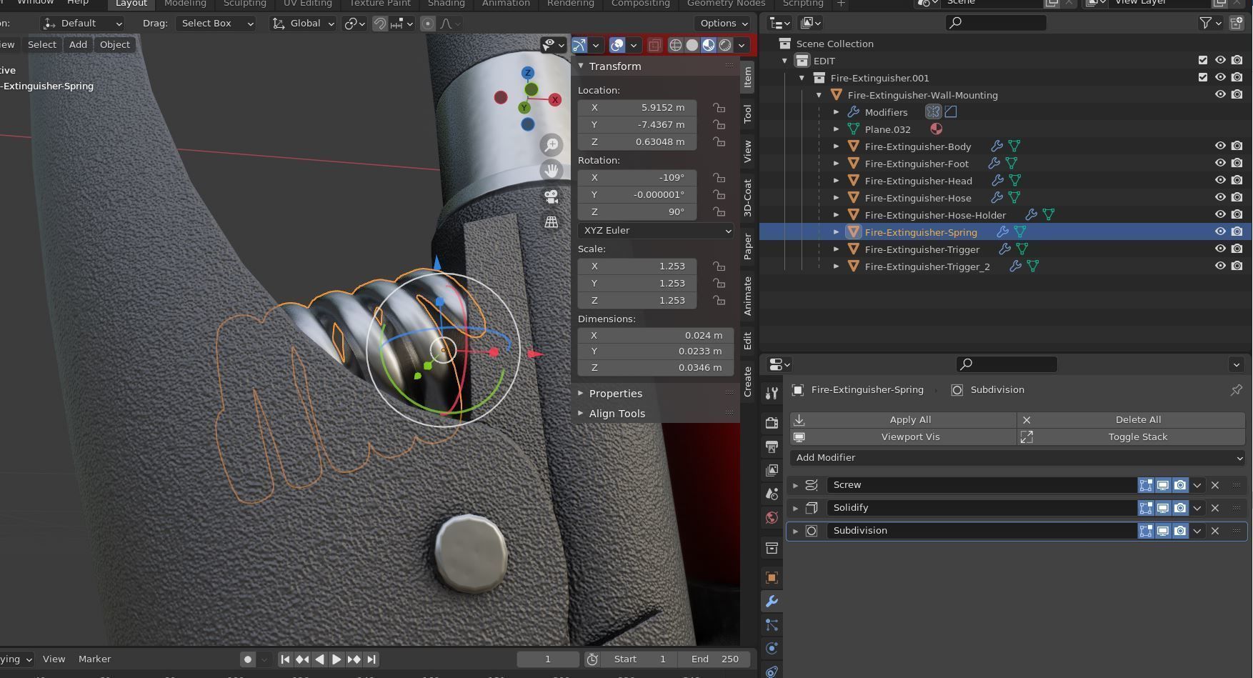 High-Poly Fire Extinguisher 3D model_4