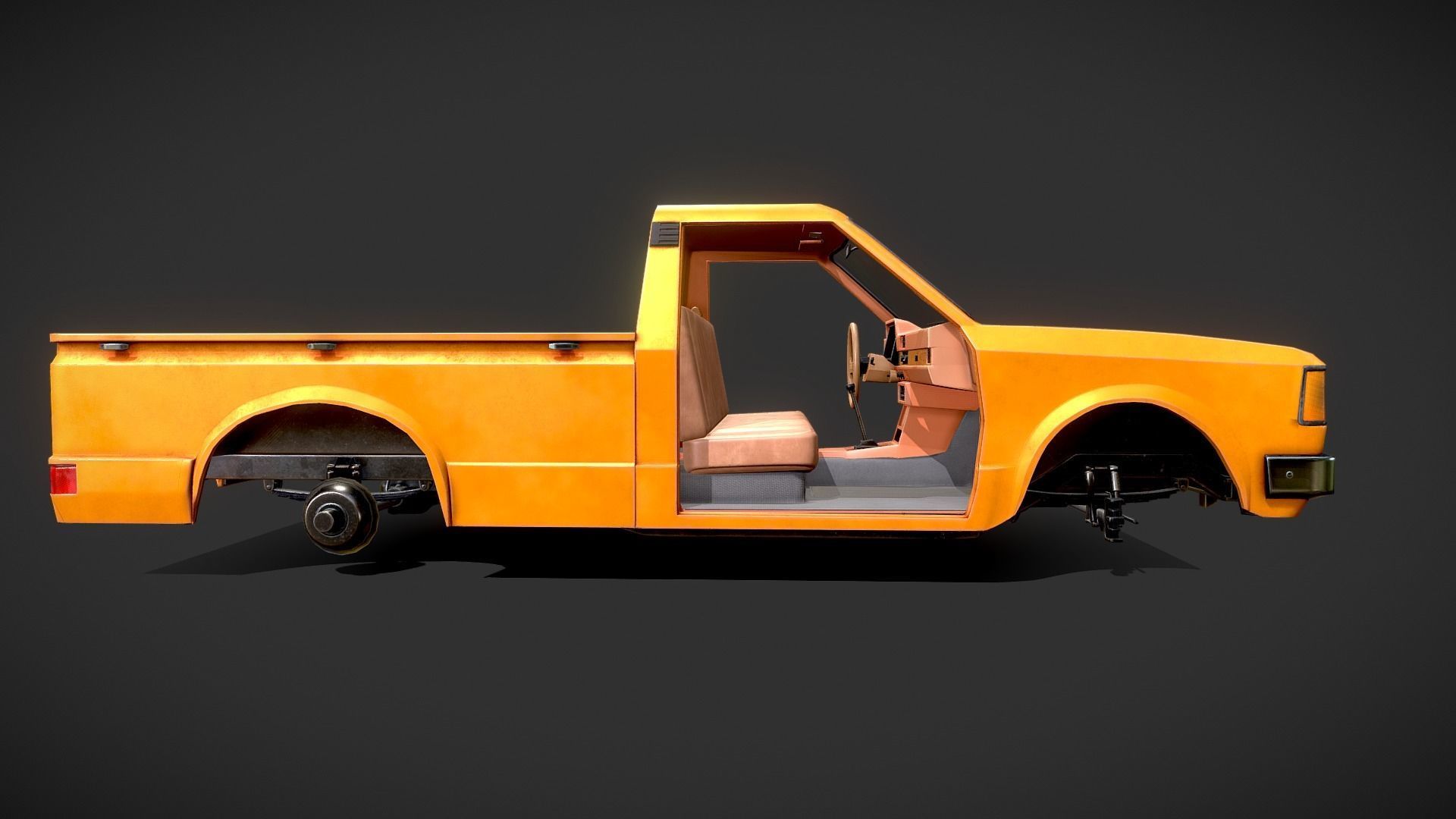 Datsun 720 Pickup Truck Low-poly 3D model_26