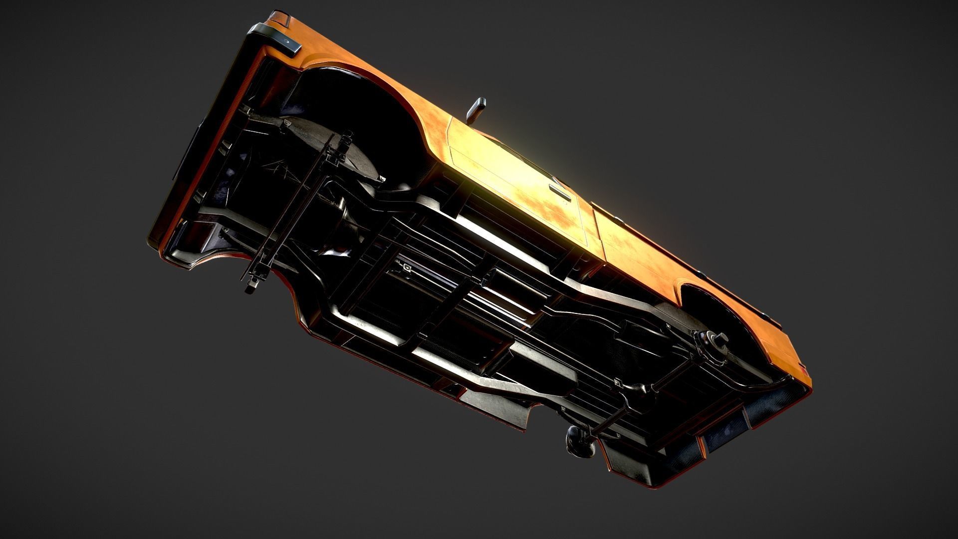 Datsun 720 Pickup Truck Low-poly 3D model_7