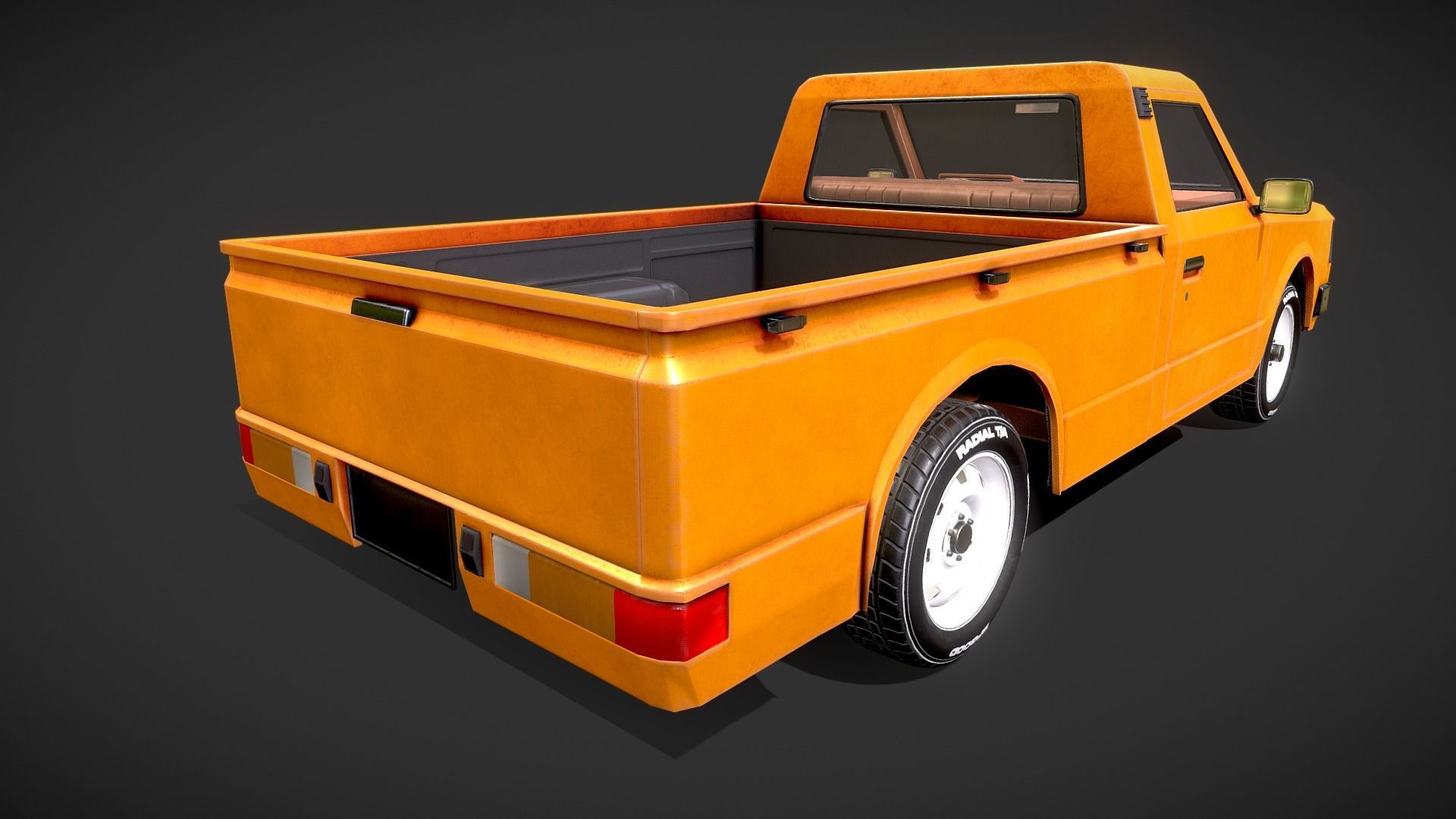 Datsun 720 Pickup Truck Low-poly 3D model_3