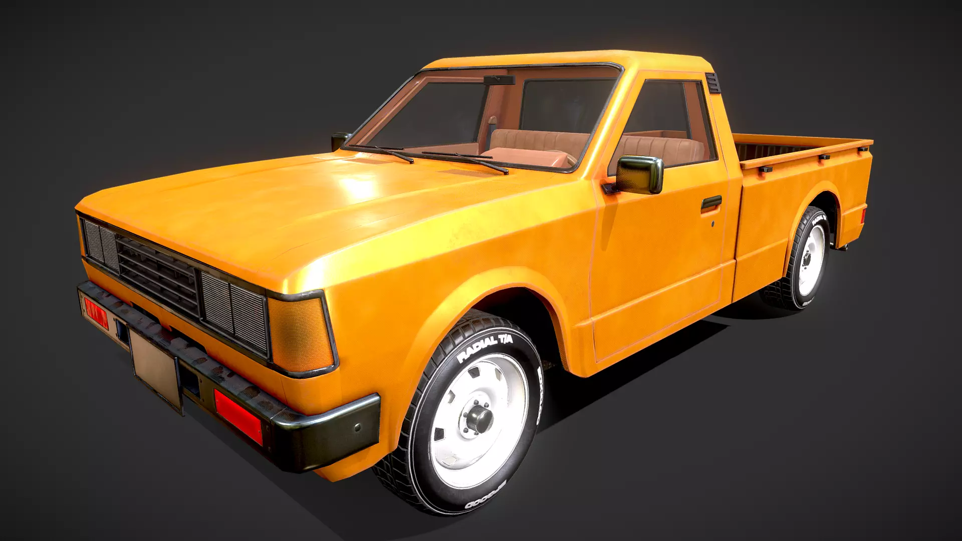 Datsun 720 Pickup Truck Low-poly 3D model_0