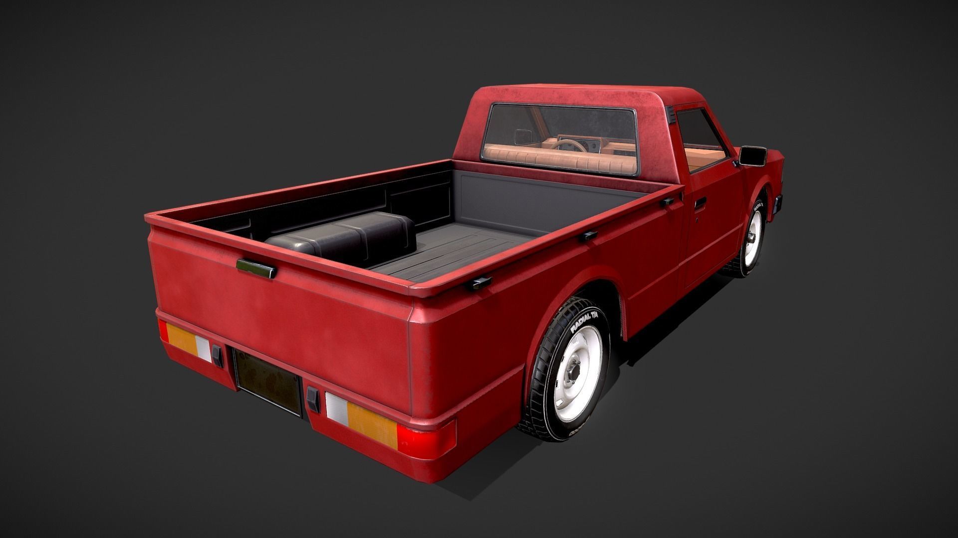 Datsun 720 Pickup Truck Low-poly 3D model_30