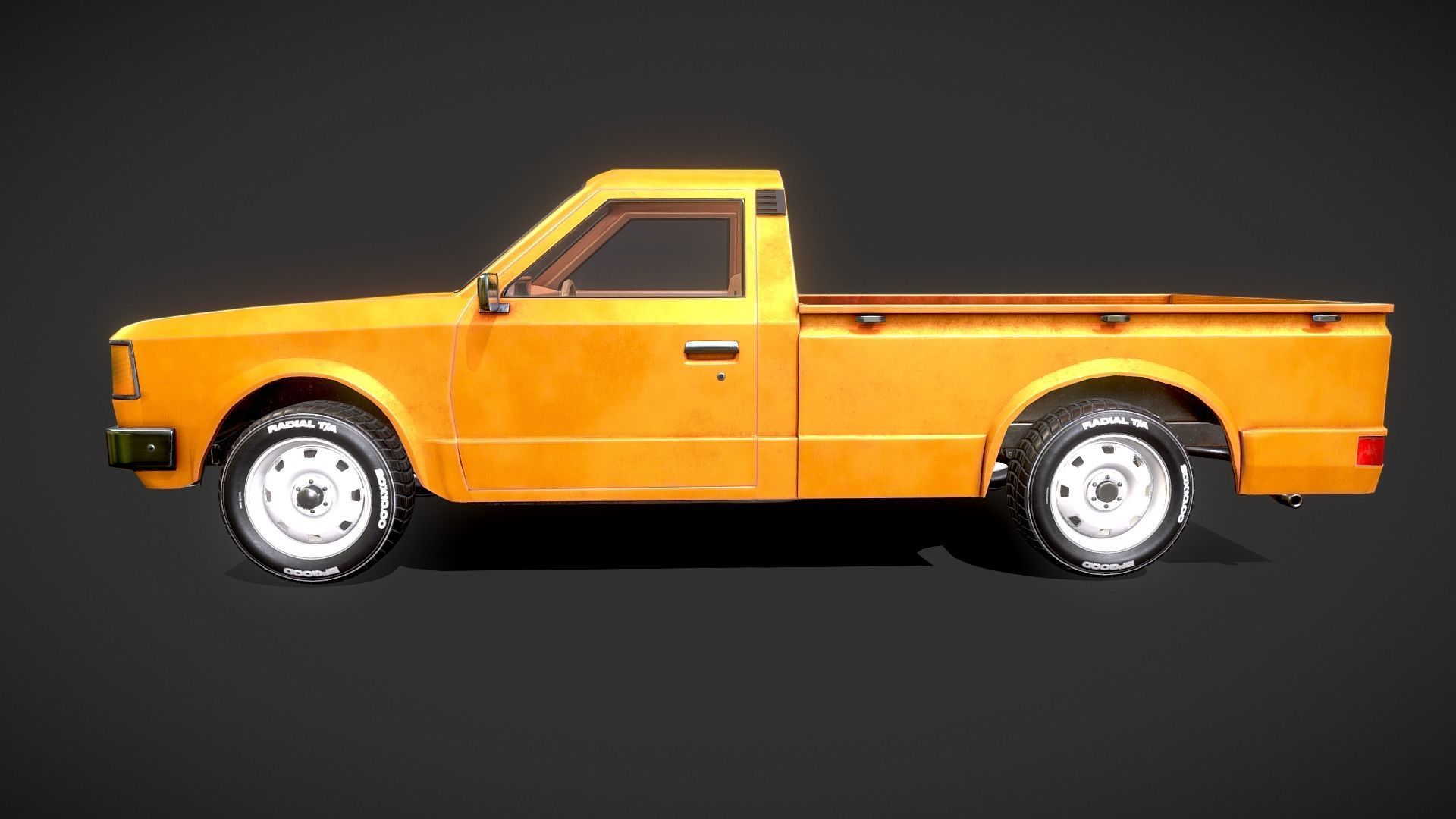 Datsun 720 Pickup Truck Low-poly 3D model_2