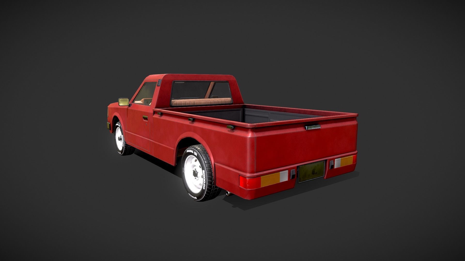 Datsun 720 Pickup Truck Low-poly 3D model_29