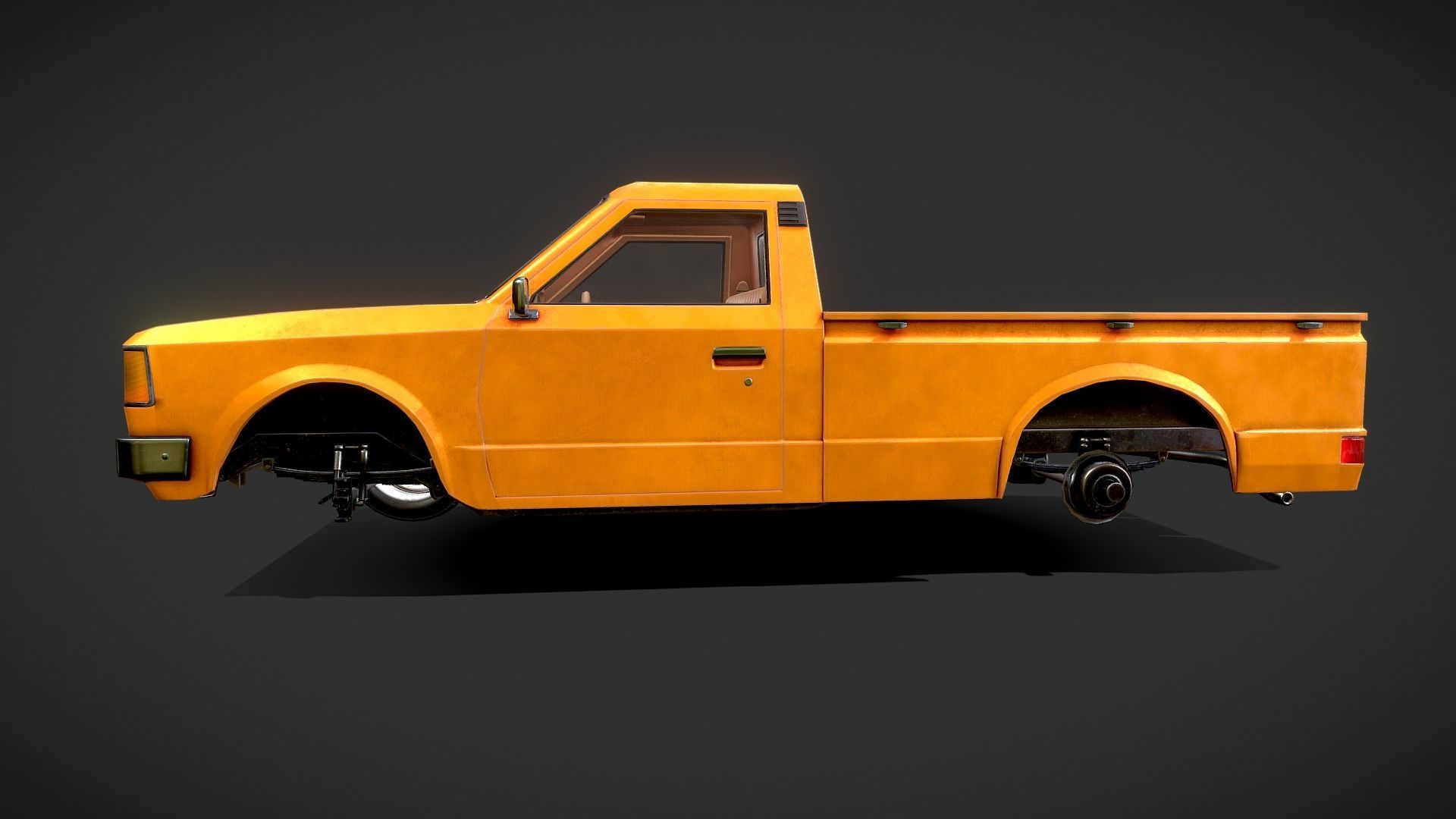 Datsun 720 Pickup Truck Low-poly 3D model_6
