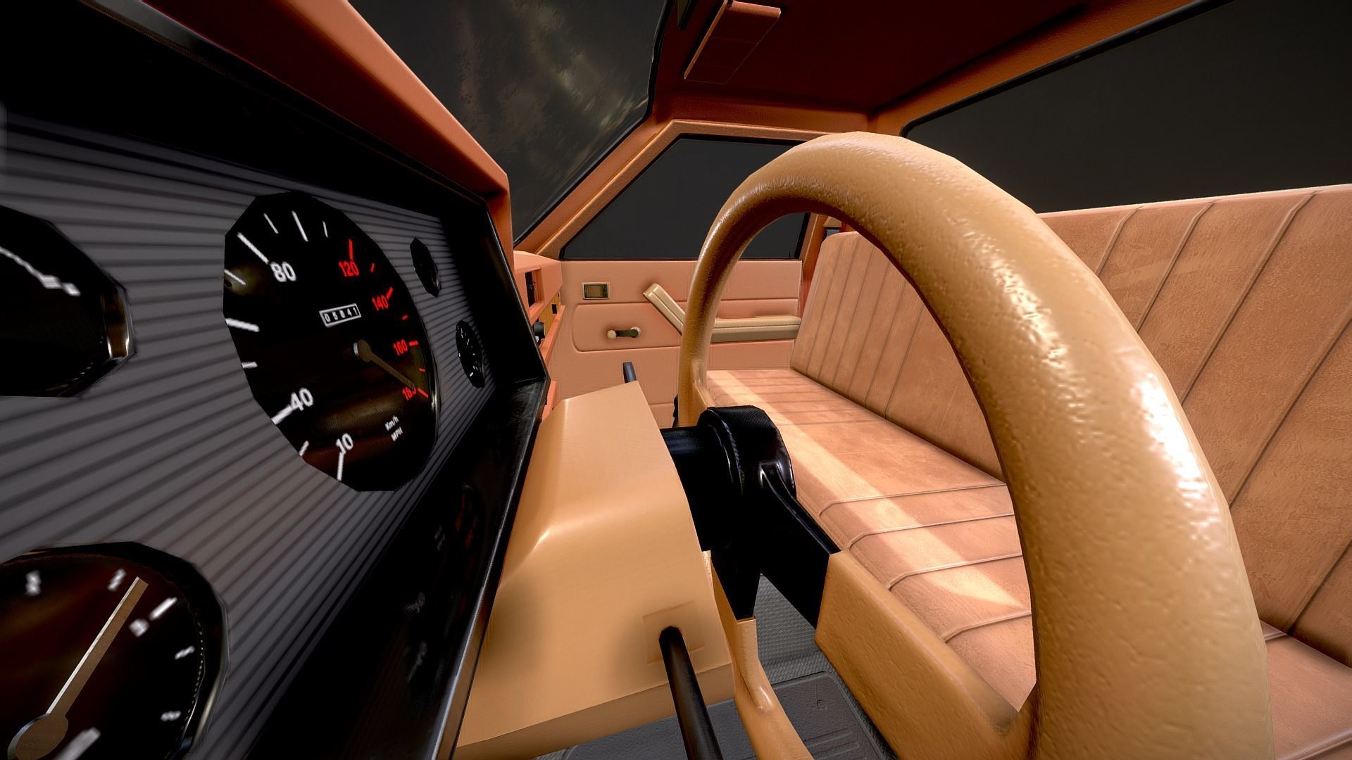 Datsun 720 Pickup Truck Low-poly 3D model_16