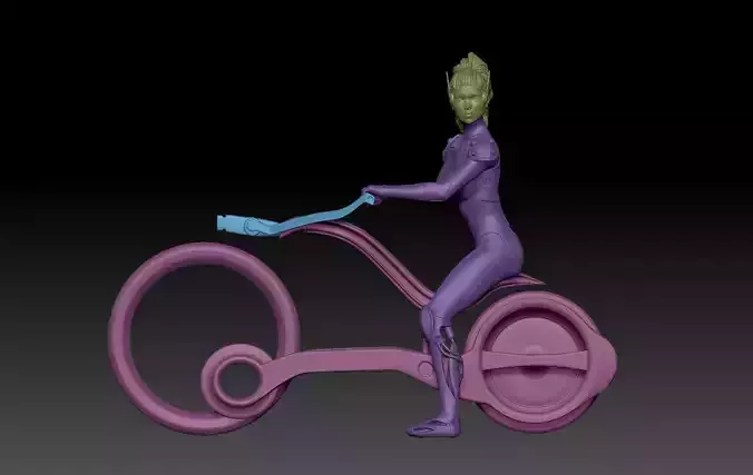 ANTIGRAVITY CYBER BIKE GIRL 1 3D print model