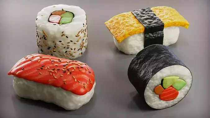 Sushi - Blender 3d Models 3D model 2