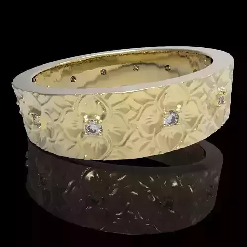 Flowers ring with gems 