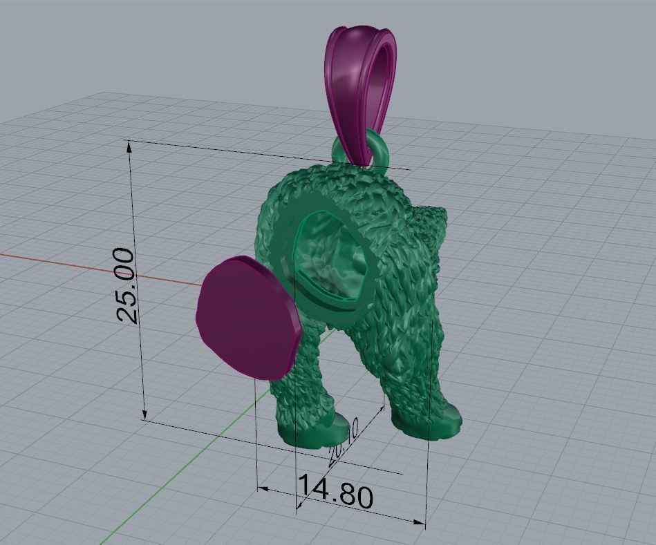 Pendant Wolf 3D print model_9