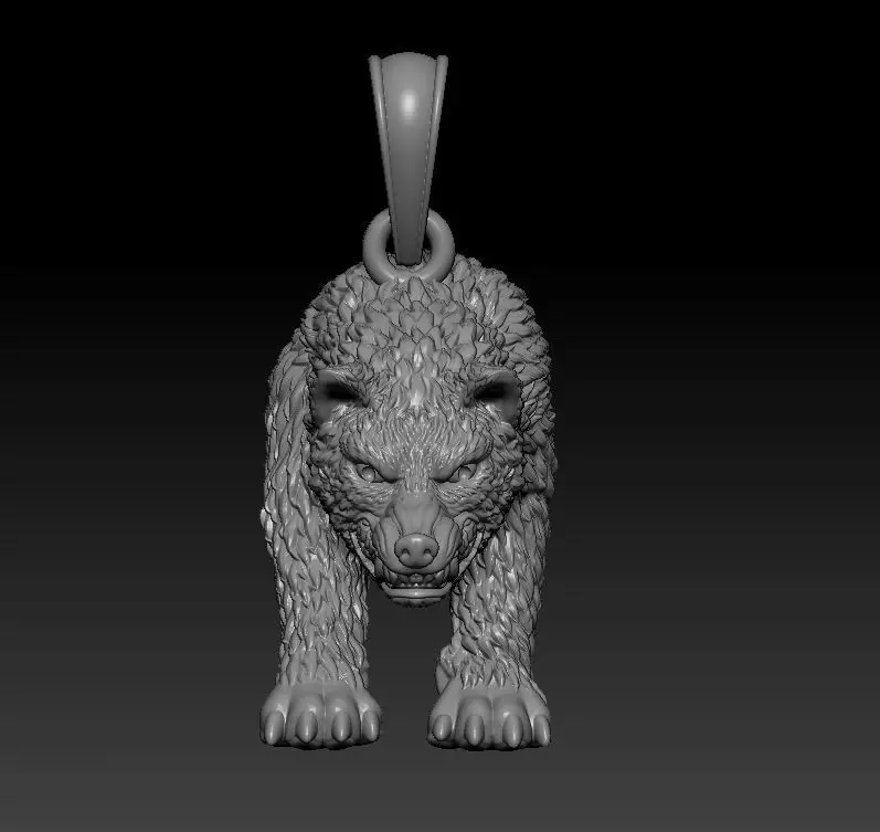 Pendant Wolf 3D print model_0