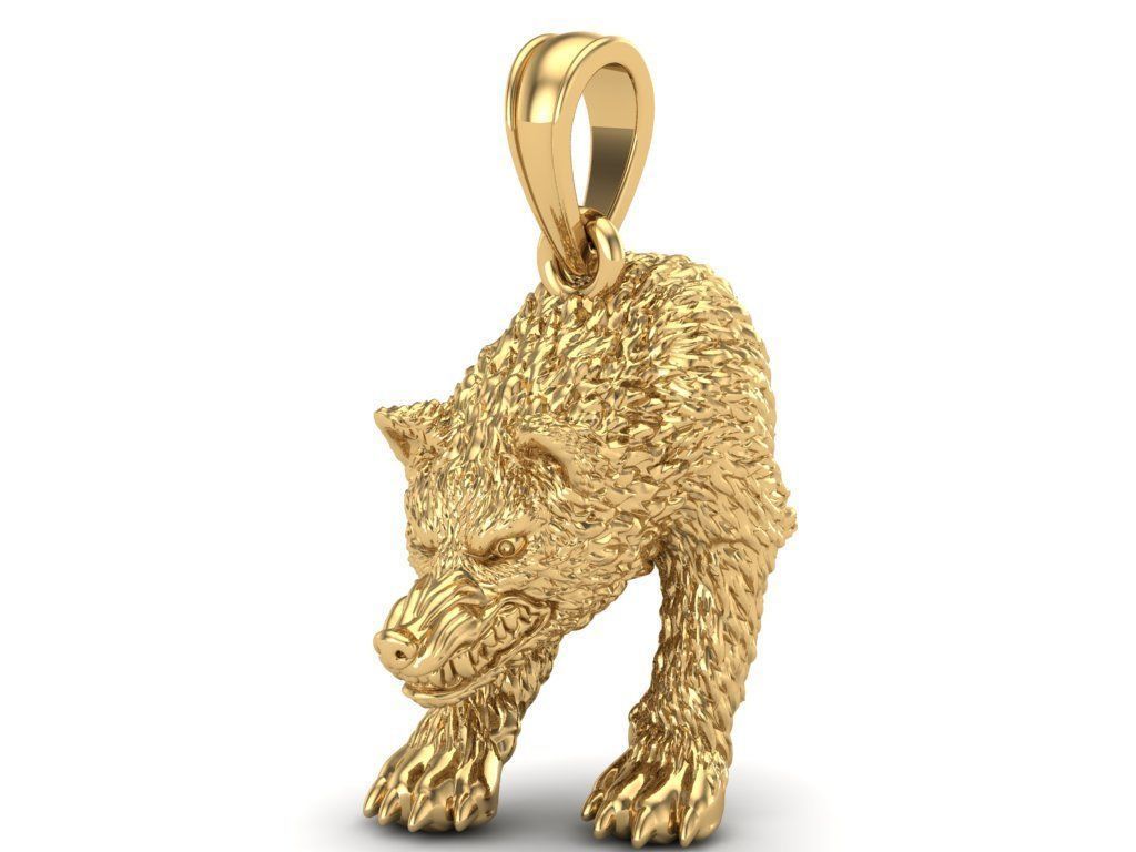 Pendant Wolf 3D print model_6