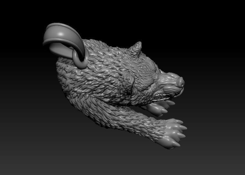 Pendant Wolf 3D print model_4