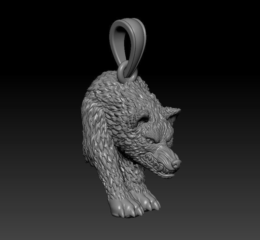 Pendant Wolf 3D print model_2