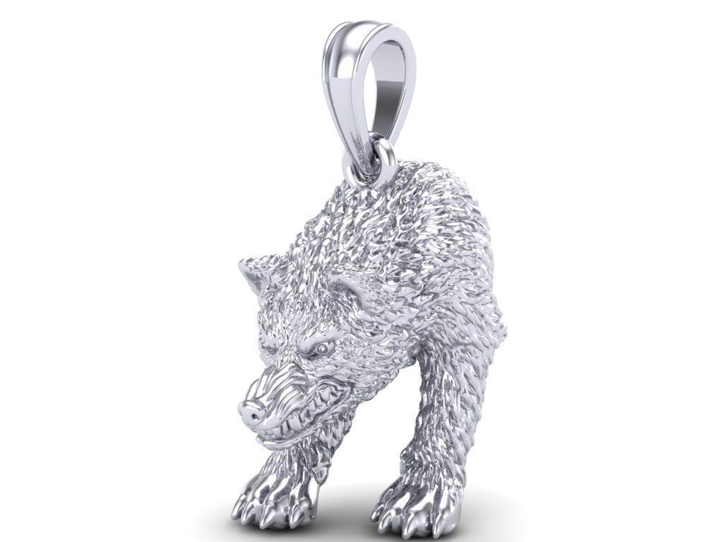 Pendant Wolf 3D print model_7