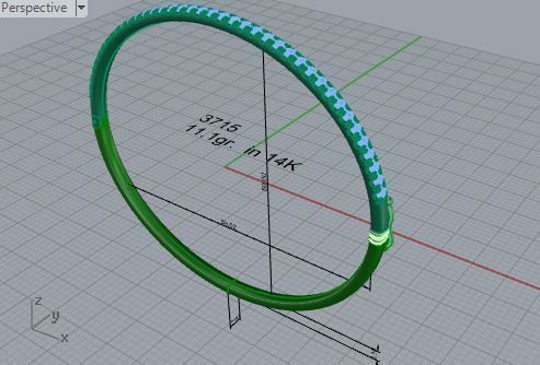 Diamond Bangle Bracelet 3715 3D print model_7
