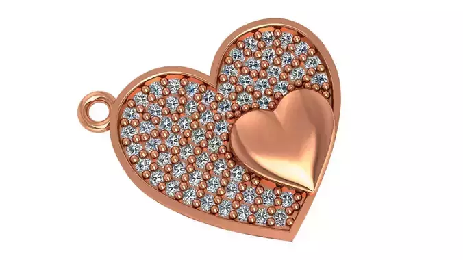 Heart in Heart Pendant charm