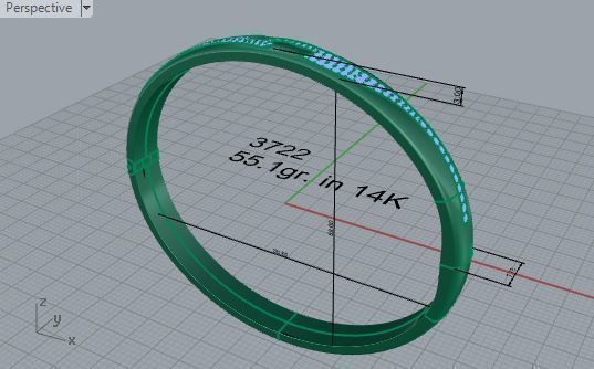 Diamond Bangle Bracelet 3722 3D print model_7