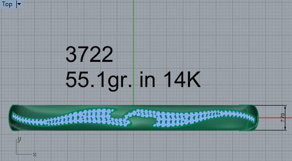 Diamond Bangle Bracelet 3722 3D print model_4