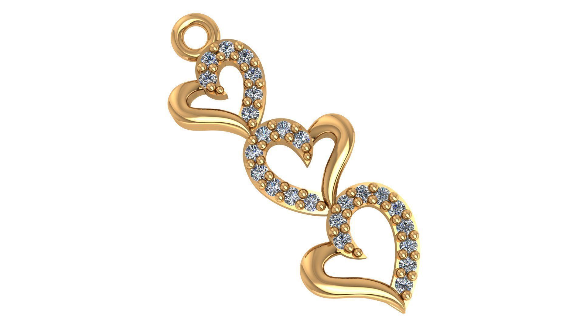 Heart in Series Pendant Charms 3D print model_1