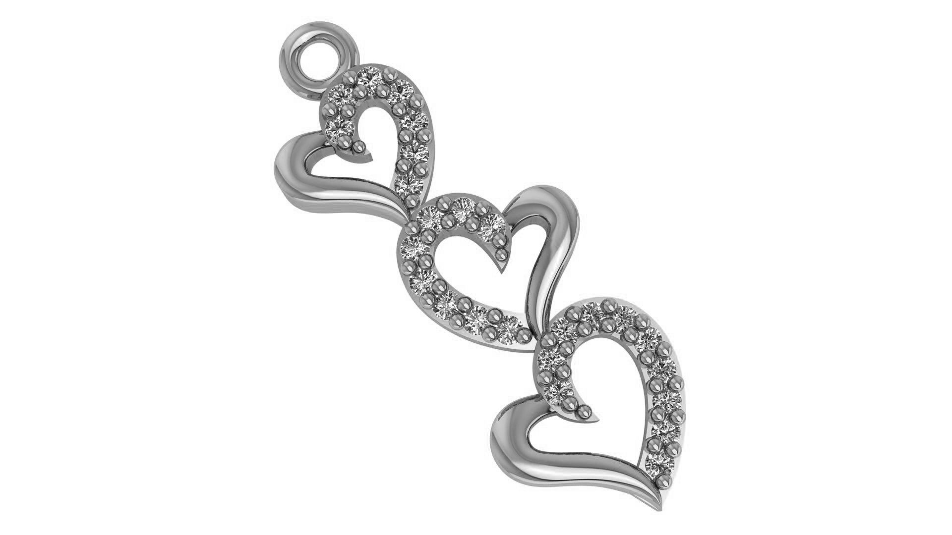 Heart in Series Pendant Charms 3D print model_2