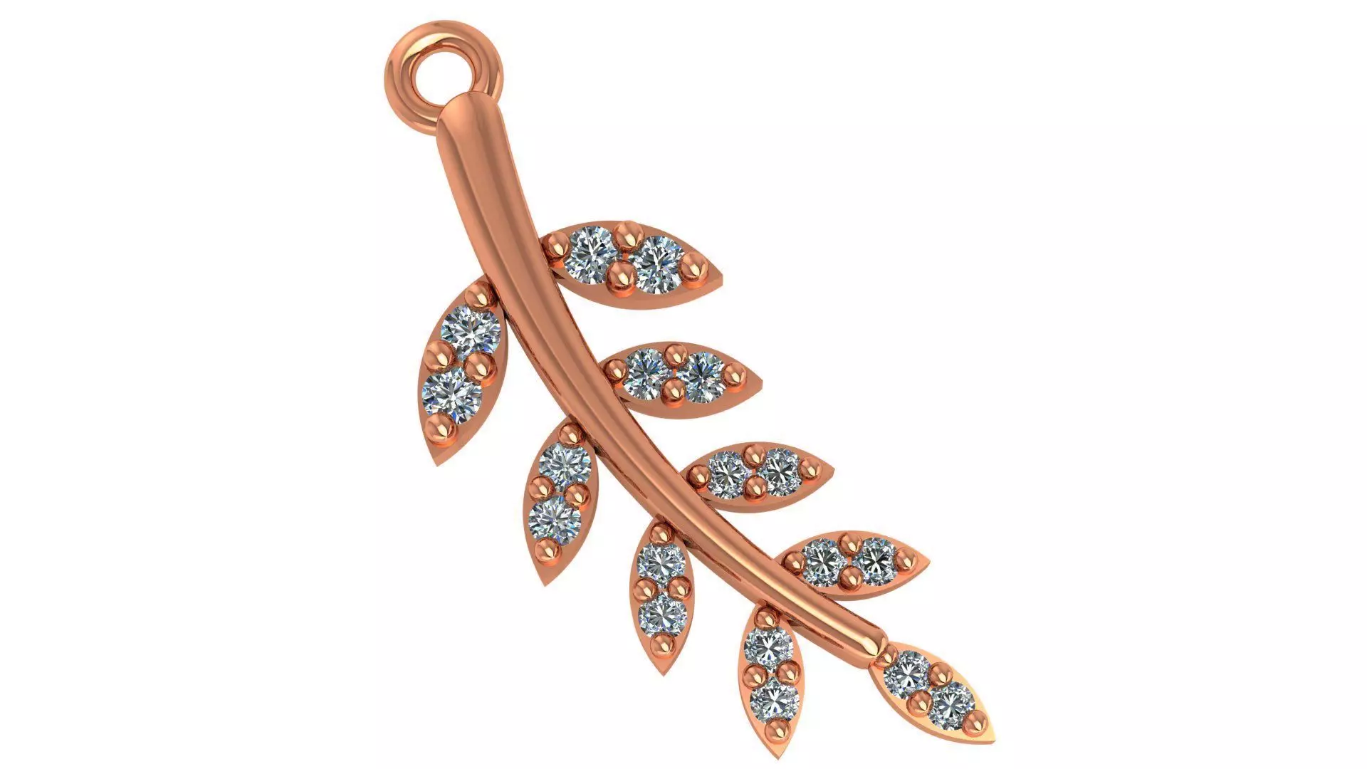 Leaves Charm Necklace Pendant 3D print model