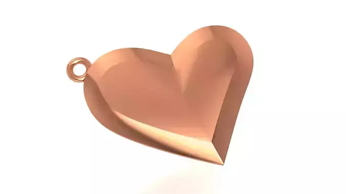 Plain Gold Heart Pendant Charm