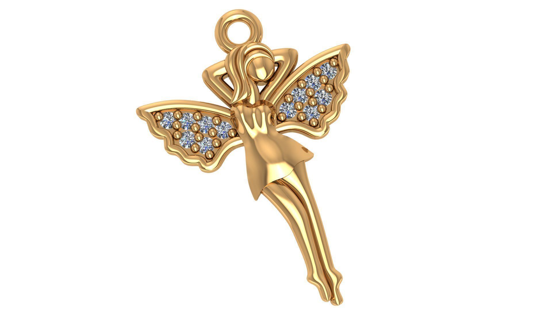 Angel Charm Pendant  3D print model_1