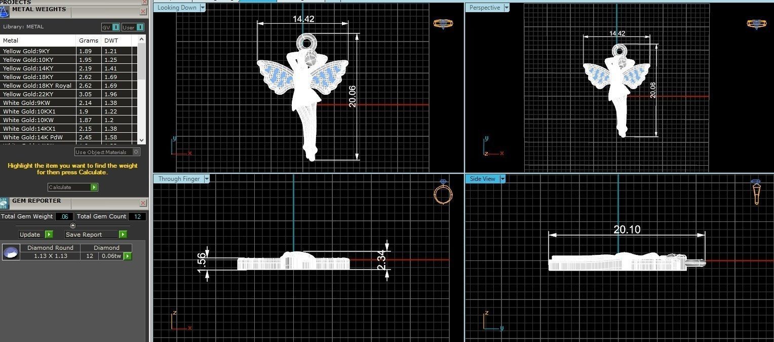 Angel Charm Pendant  3D print model_3