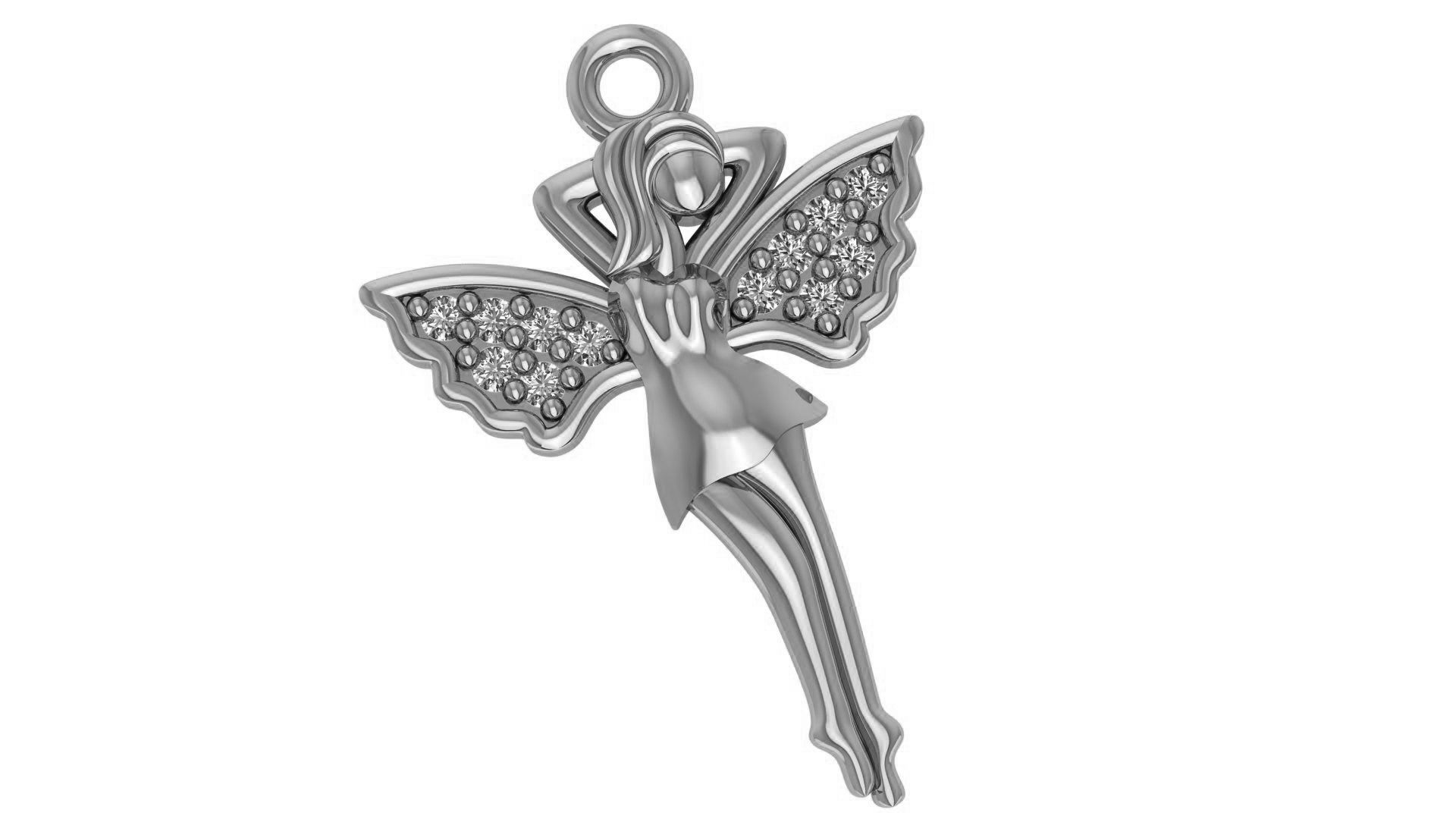 Angel Charm Pendant  3D print model_2