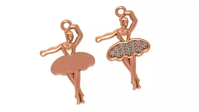 Ballet dancer pendant 3D print model