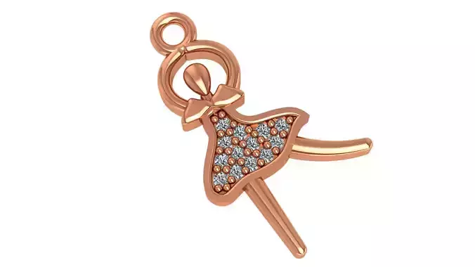 Ballet dancer pendant 3D print model