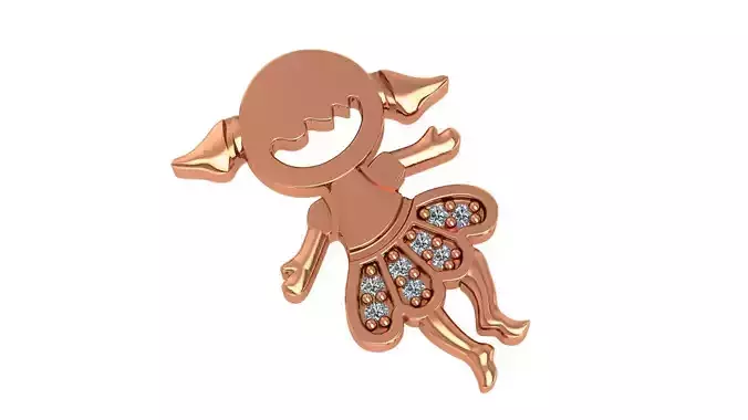 Happy Girl Child Charm Necklace Pendant