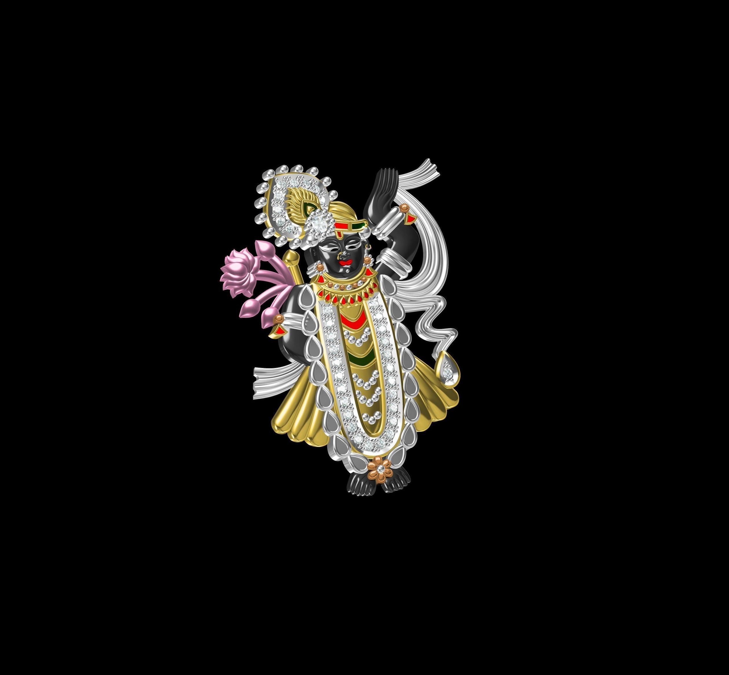 Shree nath ji Murti Gold 3D