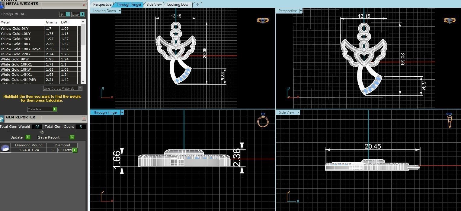 Angel with Love Heart Pendant 3D print model_3