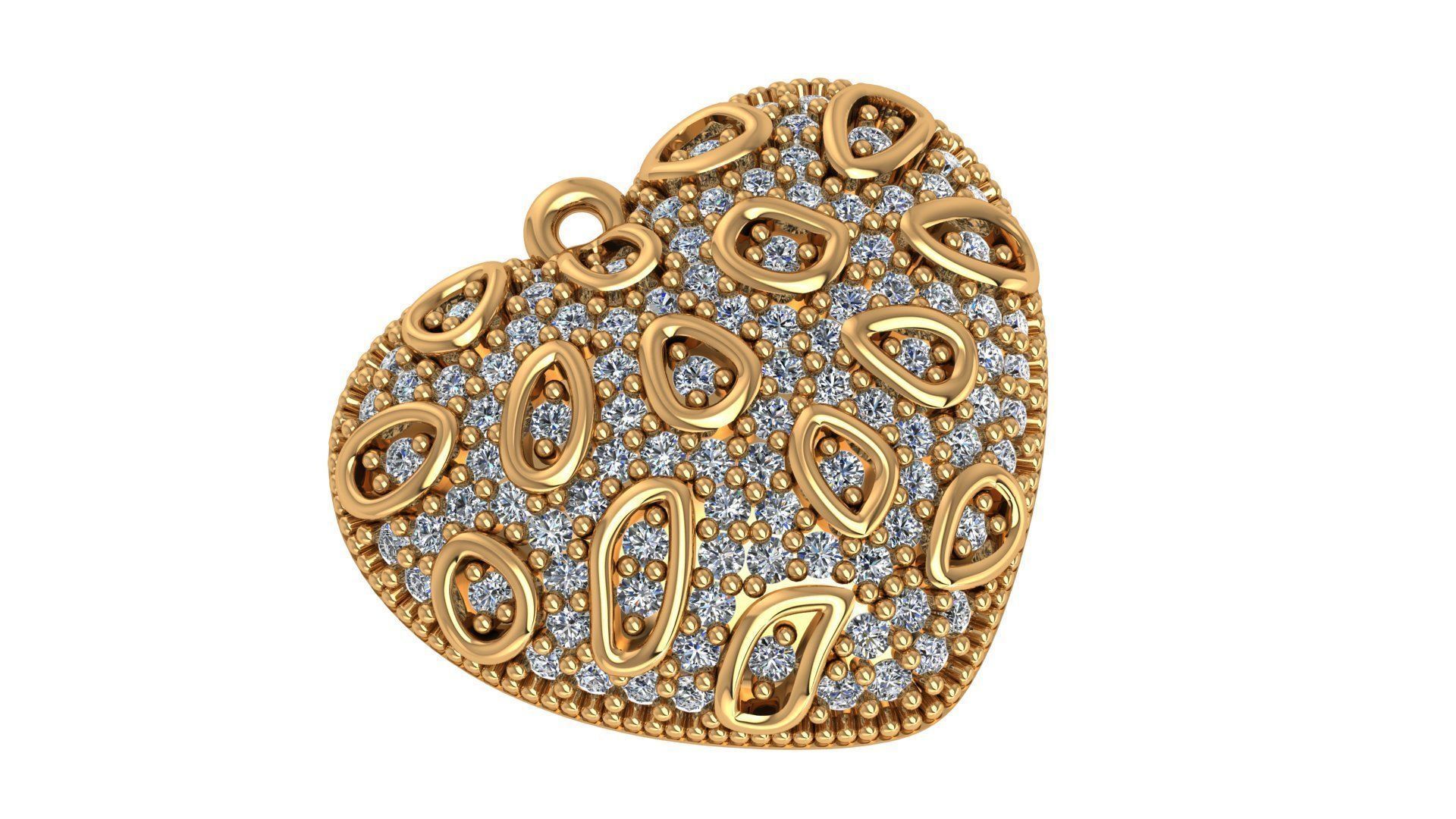 Decorative Heart Charm Pendant 3D print model_1